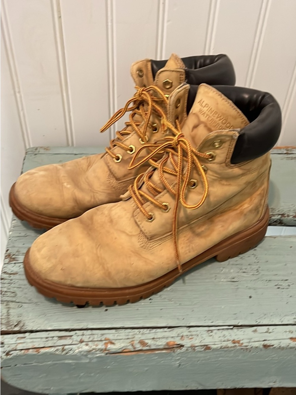 Alpine Woods Waterproof Leather Work Boots Mens Sz 10
